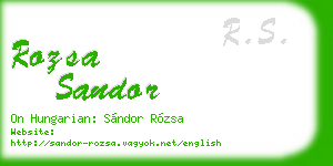 rozsa sandor business card