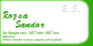 rozsa sandor business card
